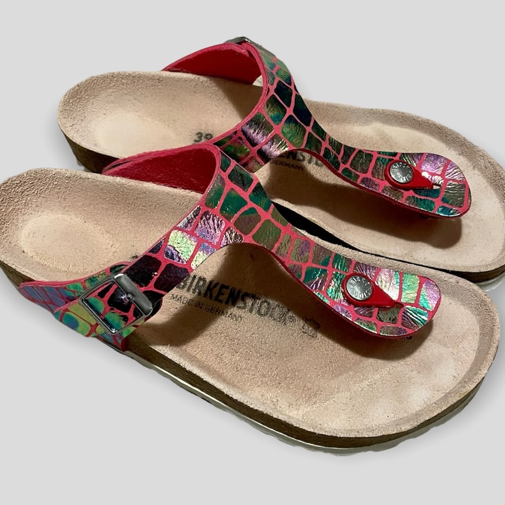 Birkenstock Gator Metallic Gizeh Sandals 39